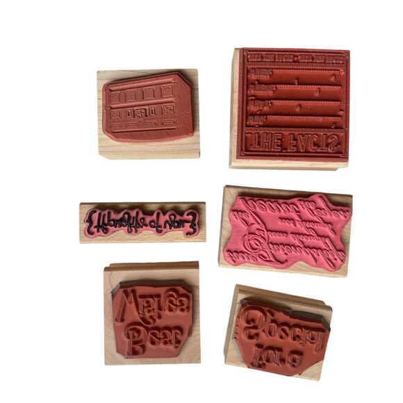 Wood Rubber Stamps Lot Stampin' Up Catslife Press Kolette Hall Sentiments Friend - Picture 5 of 7
